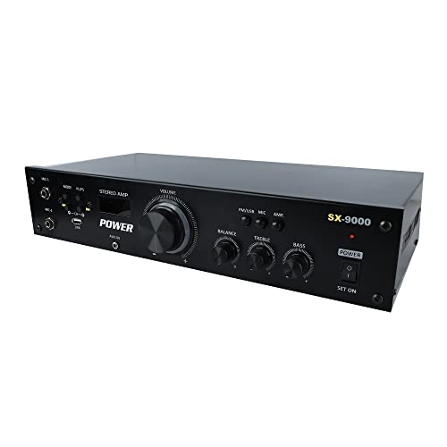 Image of Power 200w Amplifier 3.5 mm Aux Input, USB Slot, SD Card Slot, RCA Out Socket, SD Card, Bluetooth / 2 Channel High Power Stereo Circuit Design /Strong Build Quality (RE-SX-9000)
