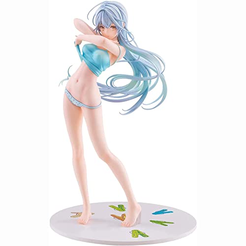Brugui Original Drawing - Shion Shia - Swimsuit Ver - Cute Busty Standing Blue Bikini Girl Anime Character Statue Otaku Collectible Toy H 7.1 Inch Pvc Model #TOP5