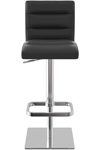 Tabouret de bar Deluxe en cuir véritable brossé (noir)