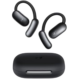 soundcore AeroFit 2 AI Assistant by Anker, Open-Ear Headphones, Pressure-Free Fit, 2× Richer Bass, Real-Time Translation Earbuds, Hi-Res Audio, 35-Hour Playtime, IP55 Waterproof Rating Black