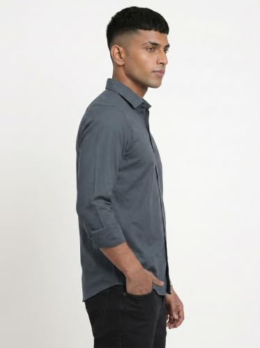 Image of DOXIC Men's Cotton Shirt with Spread Collar Neck Full Sleeves Classic Style Solid Pattern Regular Fit and Standard Length | Formal & Casual Wear Shirts