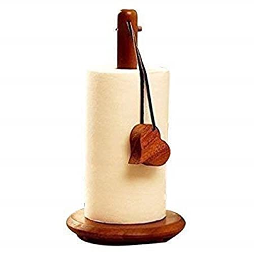 Wood Art Store Wooden Brown Tissue Roll Holder and Tissue Paper Stand for Home Table and Office