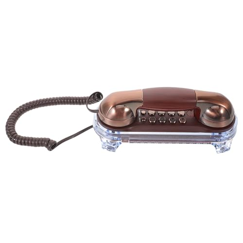 Teléfono fijo retro vintage de plástico y metal con diseño clásico de tamaño completo para hogar