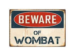 KARPP Beware of Wombat 8" x 12" Vintage Aluminum Retro Metal Sign VS448 Business, Nostalgic, Retro, Vintage and Funny Signs