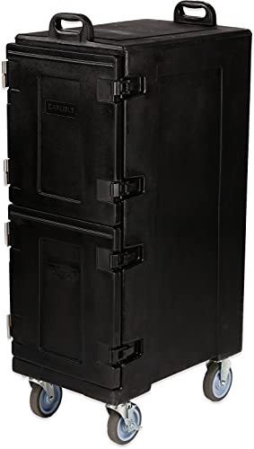 Carlisle Foodservice Products Cateraide Plastic Insulated Dual Capacity Food Pan Carrier With Dolly, 10 Pan Capacity, 50 Inches, Black #TOP2