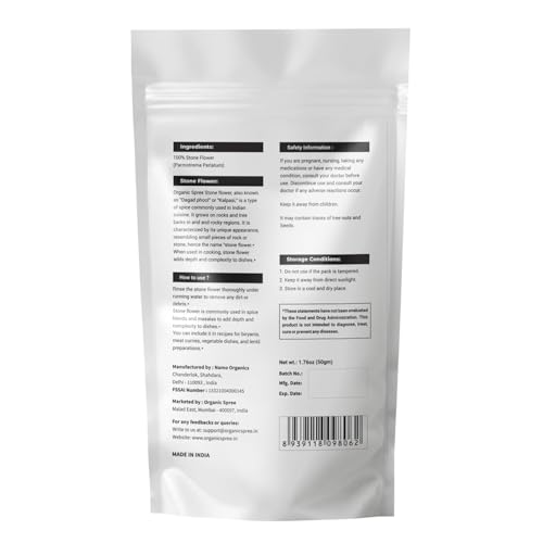 Organic Spree Stone Flower 50gm (1.76oz) Dagad Phool – Kalpasi – Pure and Natural 50gm