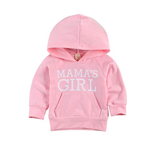 Toddler Baby Boy Girl Hoodies Tops Long Sleeve Sweatshirt Pullover Hooded Sweater Fall Winter Clothes 1-6 Years (Pink (MAMA GIRL), 2-3T)