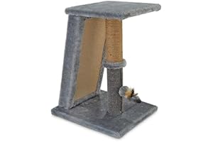 Angled Cat Scratching Post with Refillable Corrugated Cardboard
