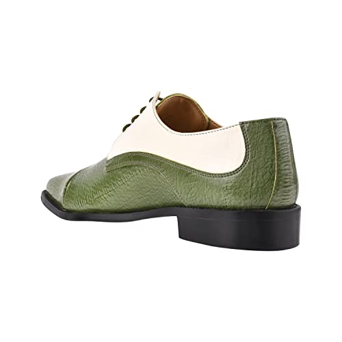 LIBERTYZENO Mens Wingtip Brogue EEL & Croco Print Genuine Leather Adults Lace Up Oxford Dress Shoes for Prom Graduation3