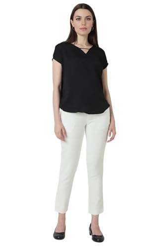 Image of Van Heusen Women's Polyester Regular Fit V-Neck Formal Top