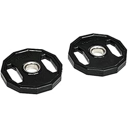 Pesas Olimpicas SPORTNOW Juego de 2 Discos de Pesas Olímpicas 10 kg Ø32x4 cm Hierro Fundido Placas de Pesas con Orificio de 5 cm para Barra o Mancuernas Entrenamiento Fitness en Gimnasio Casa Negro