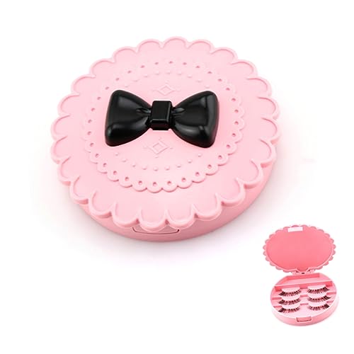 Scatola Organizzatrice Per Ciglia Finte Con Specchio e Pratica Per Make-up e Cosmetici Design Con Fiocco Per Regali e Uso Quotidiano elegante rosa acrilico