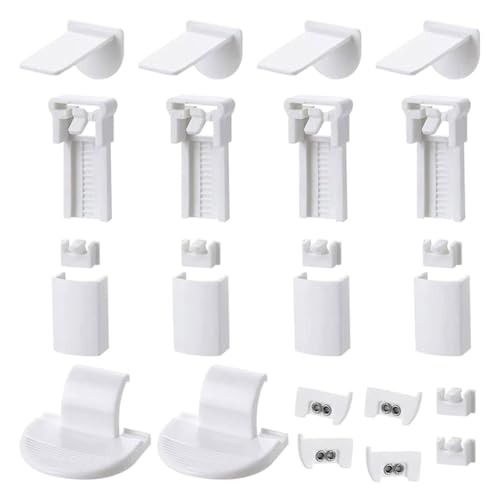 Klemmträger Plissee, Ohne Bohren Plissee Ersatzteile, Plissee Halterung Selbstklebend Klemmfix Halterung - für Fenster Plissees mit Vier Zugbändern(1 Sätz)