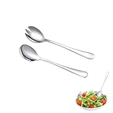 2 Stück Salatbesteck Edelstahl, Salatbesteck Set bestehend aus Salatlöffel und Salatgabel,...