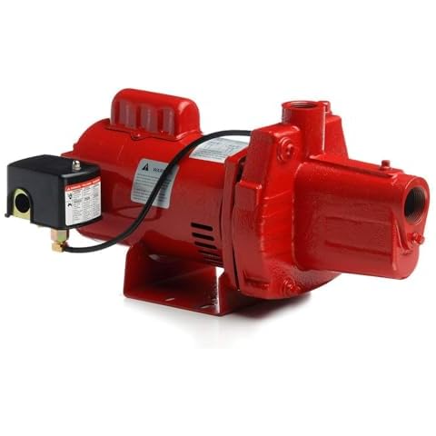 Red Lion RJS-100-PREM 1 HP, 23 GPM, 115/230 Volt, Premium Cast Iron Shallow Well Jet Pump, Red, 602208 Cover