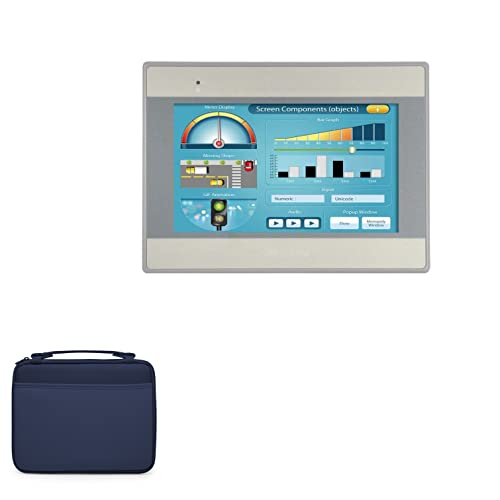 BoxWave Case Compatible with Maple Systems HMI5070NL - Hard Shell Briefcase, Slim Messenger Bag Briefcase Cover Side Pockets - Navy