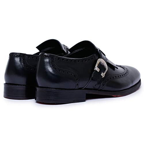 Image of Lethato Men's Wingtip Brogue Kiltie Monk Strap Loafer Dress Shoes