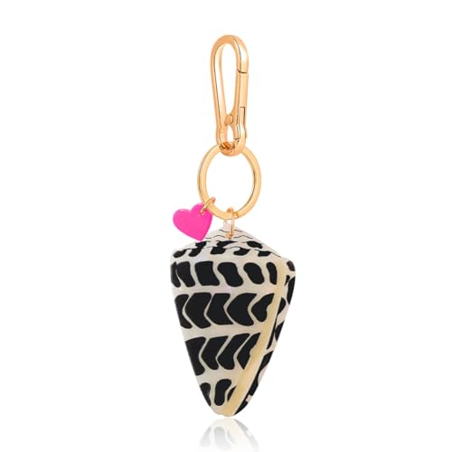 Personalized Hebrew Cone Shell Keychain - Textile Cone Shell Bag Charm