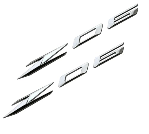 Image of 2Pcs Z06 Emblems 3D Badge Nameplate Letter Compatible with 2023-2024 C8 85623536 OEM Size (Chrome)