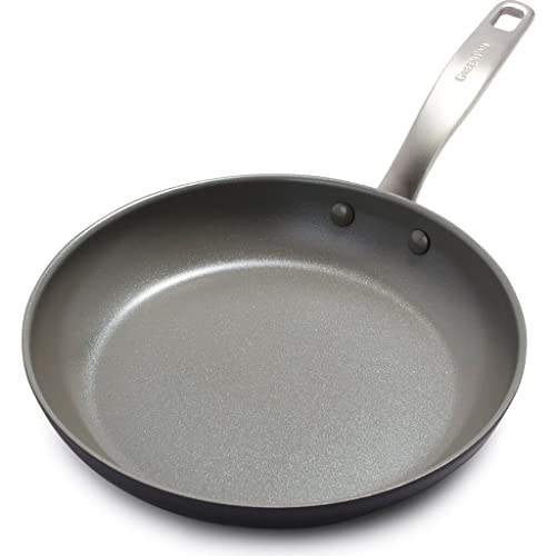 GreenPan Chatham Hard Anodized Healthy Ceramic Nonstick, 10' Frying Pan Skillet, PFAS-Free, Dishwasher Safe, Oven Safe, Gray