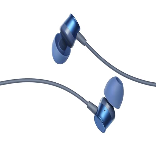 Image of Buds 3 Wired in Ear Earphones with Mic Compatible with Realme, 9mm Bass Boost Driver, Tangle-Free Braided Cable, 3.5mm Audio Jack and One-Button Remote (Blue)