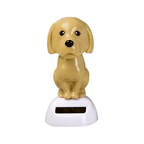 URFEDA Figurine Solaire Chiens Qui Bouge Danse Jouets en Plastique Jouets de Danse à Énergie Solaire pour Le Bureau à Domicile de Voiture, Décorations de Tableau de Bord de Voiture Brun