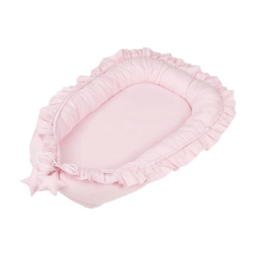 Nido de bebé, algodón Transpirable Volteo para bebés, colchón de Cuna portátil de Color sólido, Vaina de Nido para Dormir recién Nacido por 0-12 Meses para niños (37.4x23.6 Pulgadas)