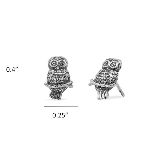 Boma Jewelry Sterling Silver Oxidized Owl Stud Earrings4