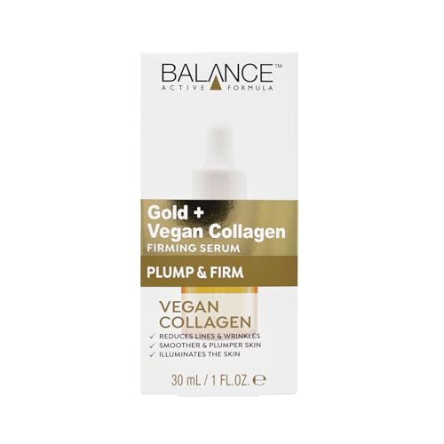 Balance Active Formula Gold + Vegan Collagen Firming Serum - Luxuriöser Glanz mit Gold, Jugendliche Hautstraffung, Leicht & Nichtfettend, nachweisliche Ergebnisse