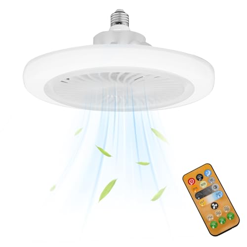 Oamger Deckenventilator mit Beleuchtung, 30W Kleiner dimmbarer...