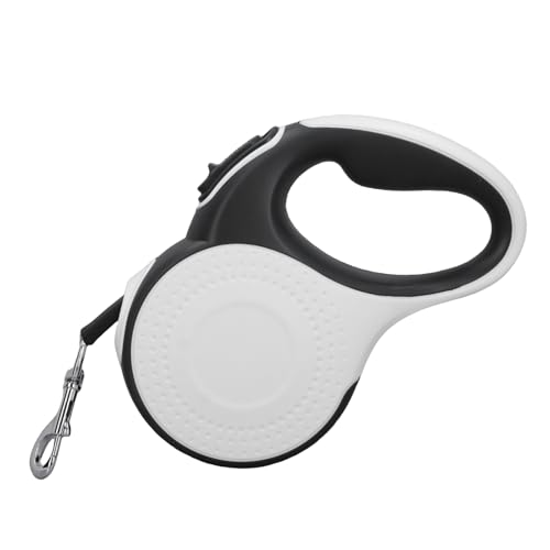 Laisse pour chien 5m rétractable en alliage d'aluminium robuste blanche - 6