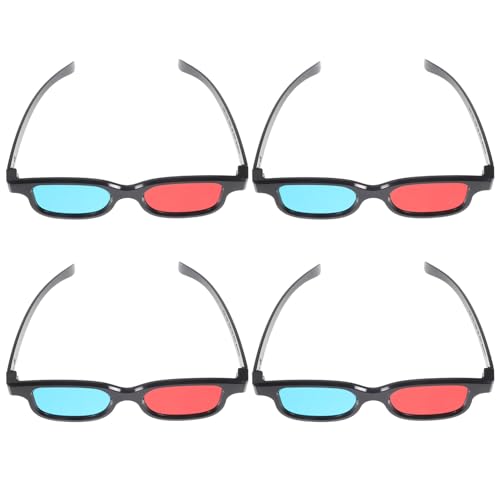 ARTIBETTER 4 Pcs 3D Moives Games Glasses 3D Red Blue Glasses Viewing Glasses for Cyan Anaglyph Style Home Theater 3D Moives Games TV