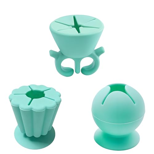 Juhuifu 3Pcs Vinyl Weeding Tool Waste Collector Set - Flower Ball and Ring Shapes Silicone Suction Cup Craft for Vinyl Weeding Vinyl Processing Heat Transfer Vinyl Sticker Making Crafting