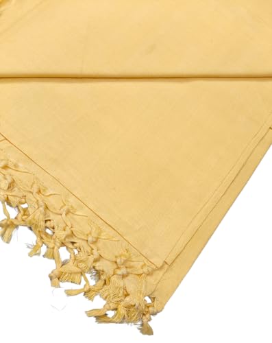 Image of Arvore Bunkaar Pure Handloom 100% Soft Desi Bamboo Viscose Soft Bhagalpuri Andi Chadar /Summer Blanket /Khes /Top Sheet /AC Blanket /Odhne wali Chadar (Dull Yellow, Plain, 1, Bhagalpuri Chadar)