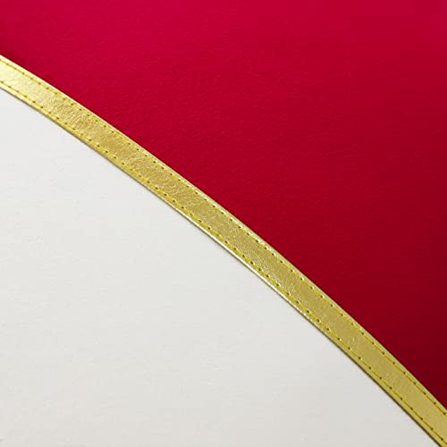Otostar Red White Velvet Throw Pillow Covers With Gold Leather Patchwork Luxury Modern Minimalist Square Pillowcase Cushion Covers For Living Room Bed Couch Sofa 18X18Inch Set Of 2 #TOP2