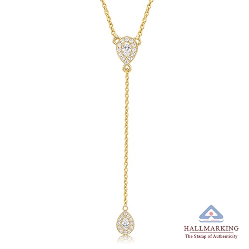 Image of TRUESILVER ACPL 925 Sterling Silver Lariat Necklace for Women | Y-Shape Pendant Necklace with Chain | Fine Silver Jewelry | Gift for Women & Girls