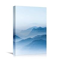 Canvas Wall Art Blue Gradient Pattern Abstract Colorful Contemporary Hallway Mixed Media Multicolor Patterns - 12x18 inches