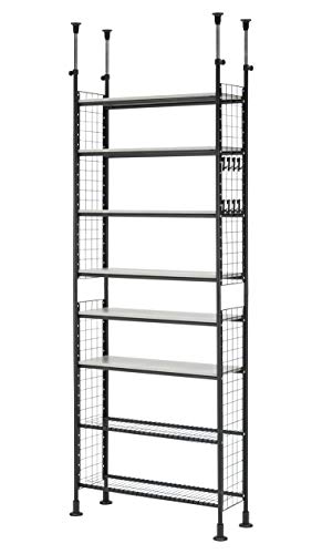 武田コーポレーション ブラック/グレー 85×30×230cm 突っ張りデザイン8段ラック 80 T1-TDR80GRY