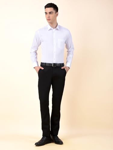 Image of Cantabil Formal Shirt for Men | Breathable & Soft with Color Fastness Regular Cotton Fabric Solid Pattern (P MSHF00364H)