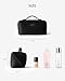 EACHY Travel Makeup Bag,Large Capacity Cosmetic Bags for Women,Waterproof Portable Pouch Open Flat Toiletry Bag Make up Bag with Divider and Handle, Gifts for Women (Black, Medium)