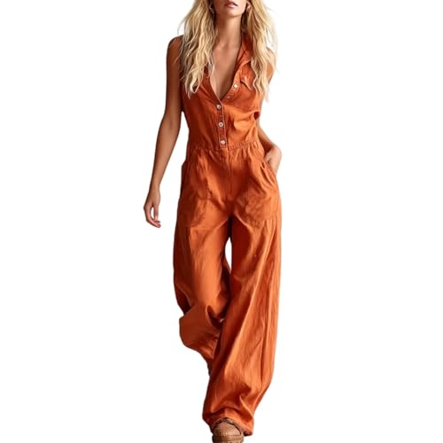 Combinaison femme sans manches au style western vintage et jambes larges