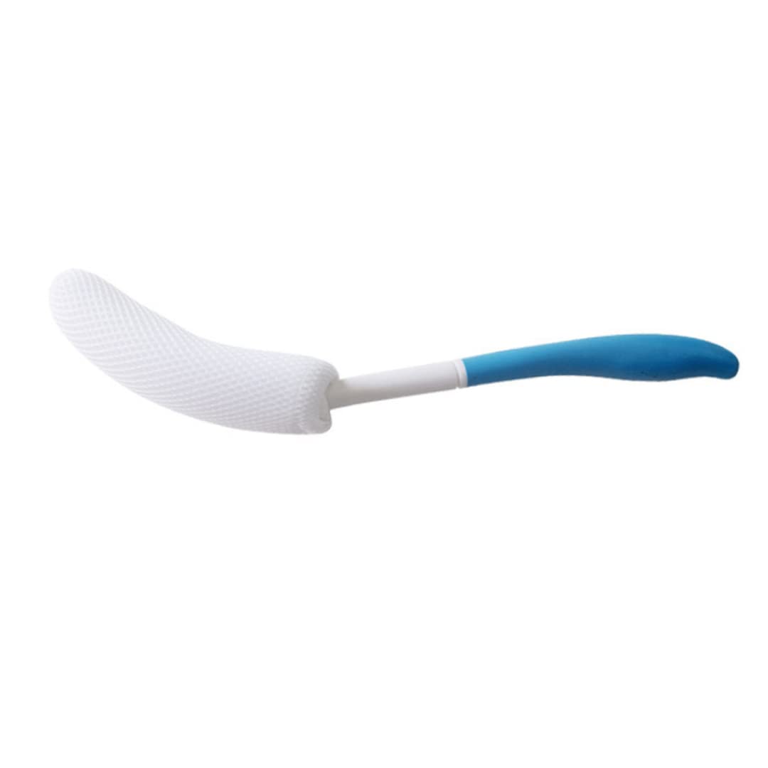 Cepillo corporal con mango largo Batillo de esponja curvado Ayuda de baño para bañarse para ancianos Cepillo corporal embarazada con mango largo Batillo de esponja curva Ayuda de baño para