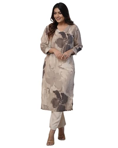 Image of ANNI Designer Women's Chanderi Straight Printed 2Pc Kurta Set