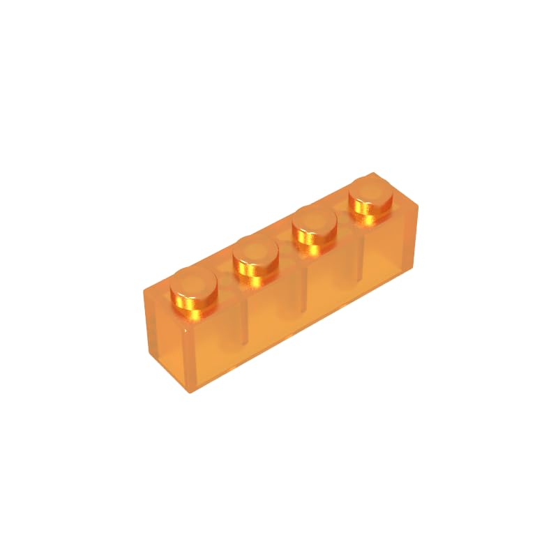 3010 Brick 1X4 50 Pieces High-Precision MOC Building Bricks Replacement Parts Compatible with Lego bricks GDS-534 Trans Orange — image 1