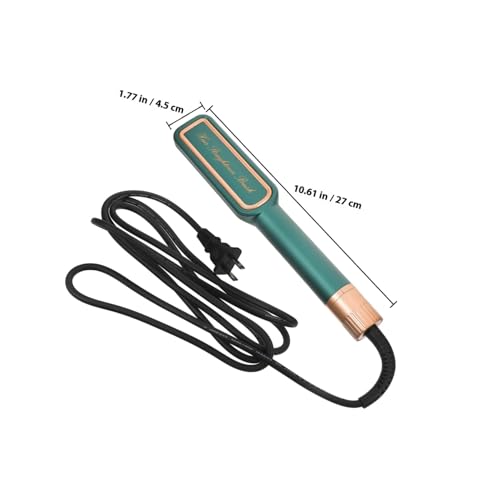 Plancha para el cabello BETOOKY con temperatura ajustable y placas de cerámica, para mujeres, con enchufe estadounidense, herramienta eléctrica para peinar el cabello en viajes y uso doméstico, diseño negro y verde oscuro miniatura 2