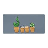 Desk Pad Office Desk Mat Large Gaming Mouse Pad Durable Extended Computer Mouse Keyboard Pad ,Cartoon Flowerpot Cat Cactus Ball Water-Resistant Thick Writing Pads with Non-Slip Rubber