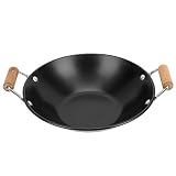 UTHCLO Sartén de acero inoxidable resistente al desgaste para asar wok para la cocina para cocinar para uso diario para el uso diario para el uso diario para el
