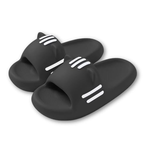 Women’s Slides Cute Bathroom Slippers Non-Slip Cartoon Cat Shaped Indoor Outdoor Summer Slippers