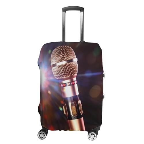 Karaoke Microphone Luggage Cover, Washable Elastic Suitcase Cover Protector Fit 18-32 Inch Luggage