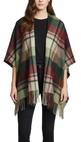 Mini cape 100 % laine d'agneau pour enfant au motif tartan écossais chic